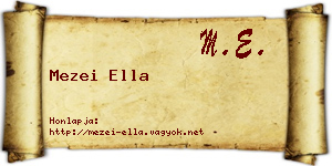Mezei Ella névjegykártya